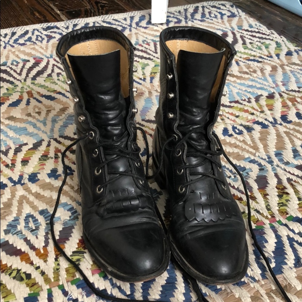 Justin Leather Combat Boots